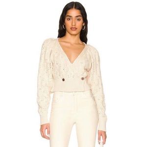 Free People Olive You Butterfly-Knit Faux Wrap Cardigan